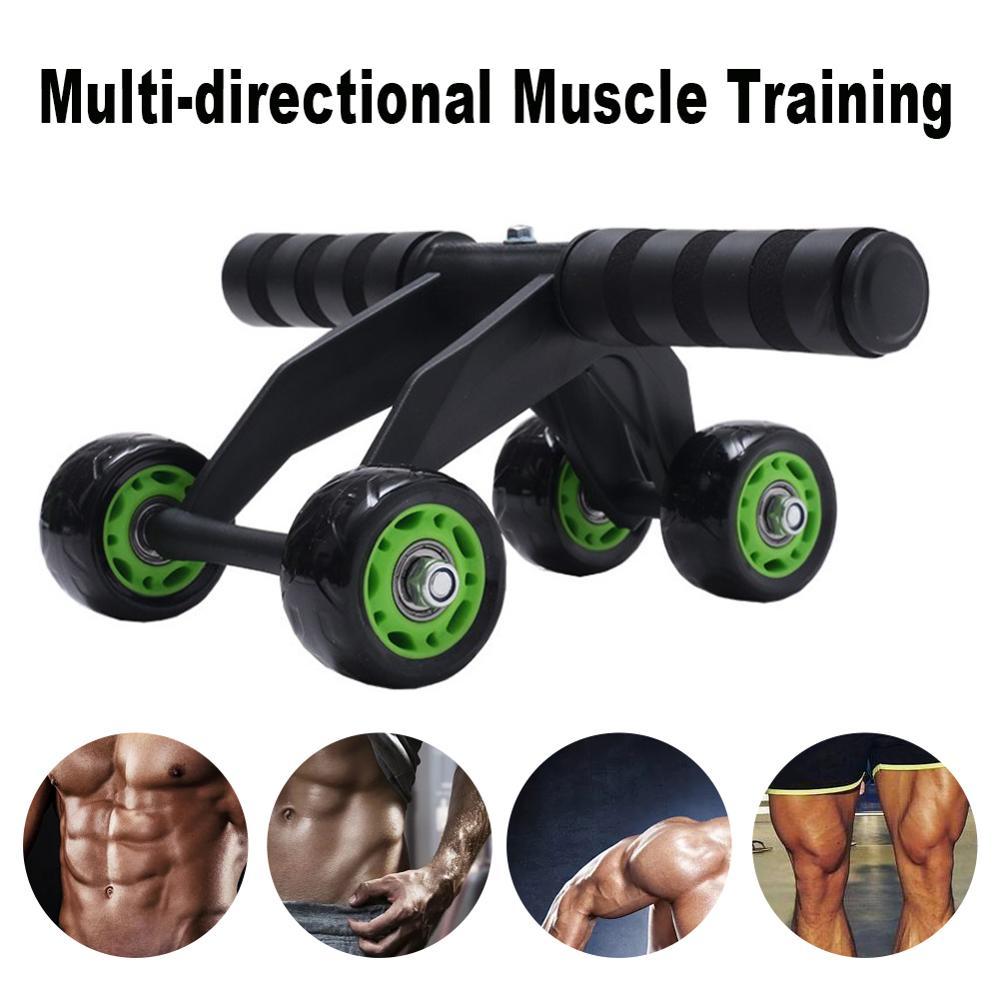 Four-Wheeled Abdominal Roller - Home Exercise Equipment for Core Strength & Ab Muscle Fitness