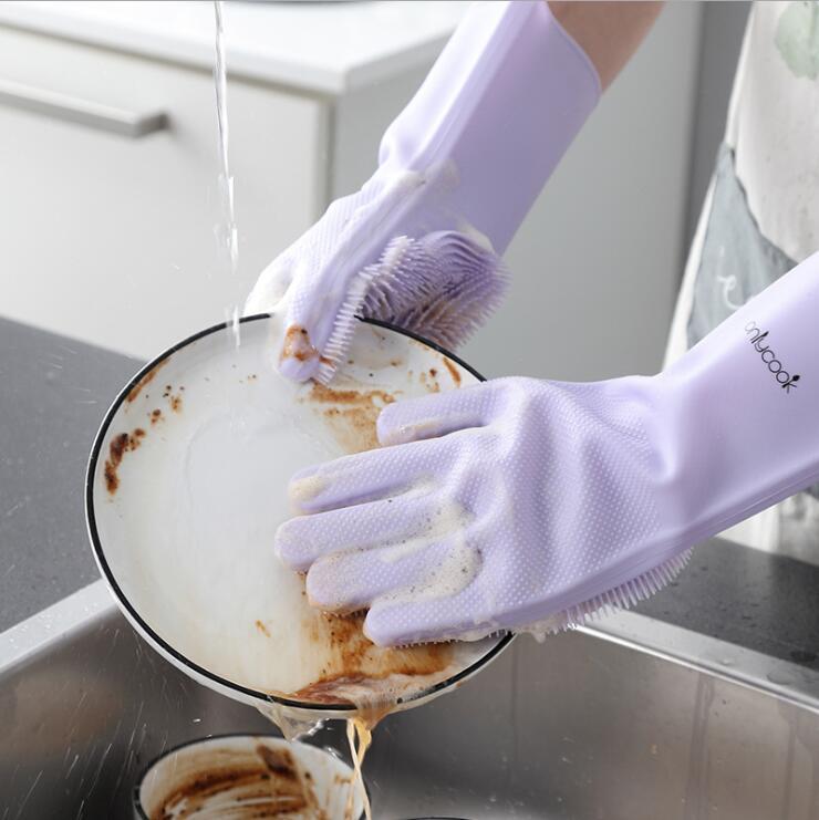 Premium Thick Silicone Dishwashing Gloves – Heat-Resistant & Multi-Purpose Cleaning