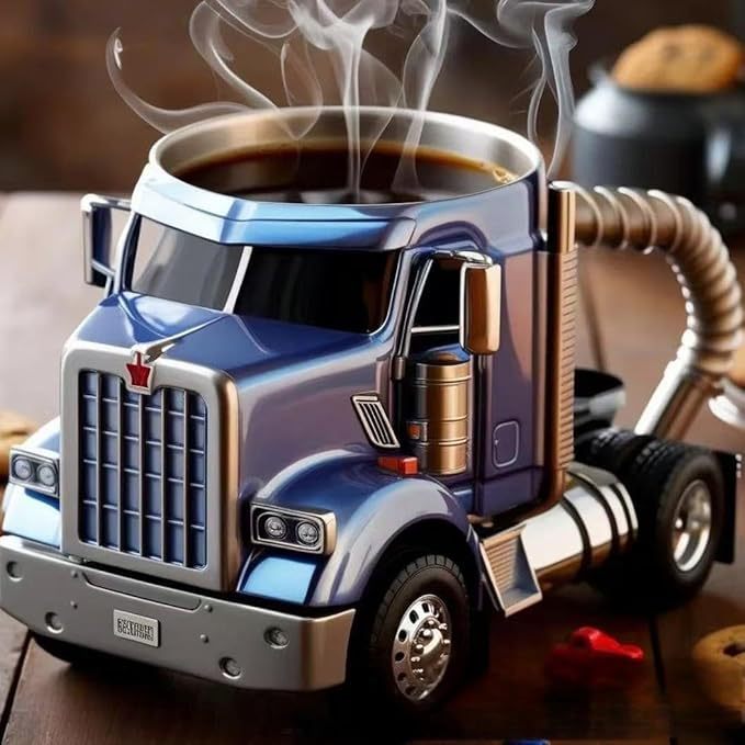 Durable Semi-Truck Coffee Mug – Handcrafted Trailer-Shaped Mug for Truck Lovers