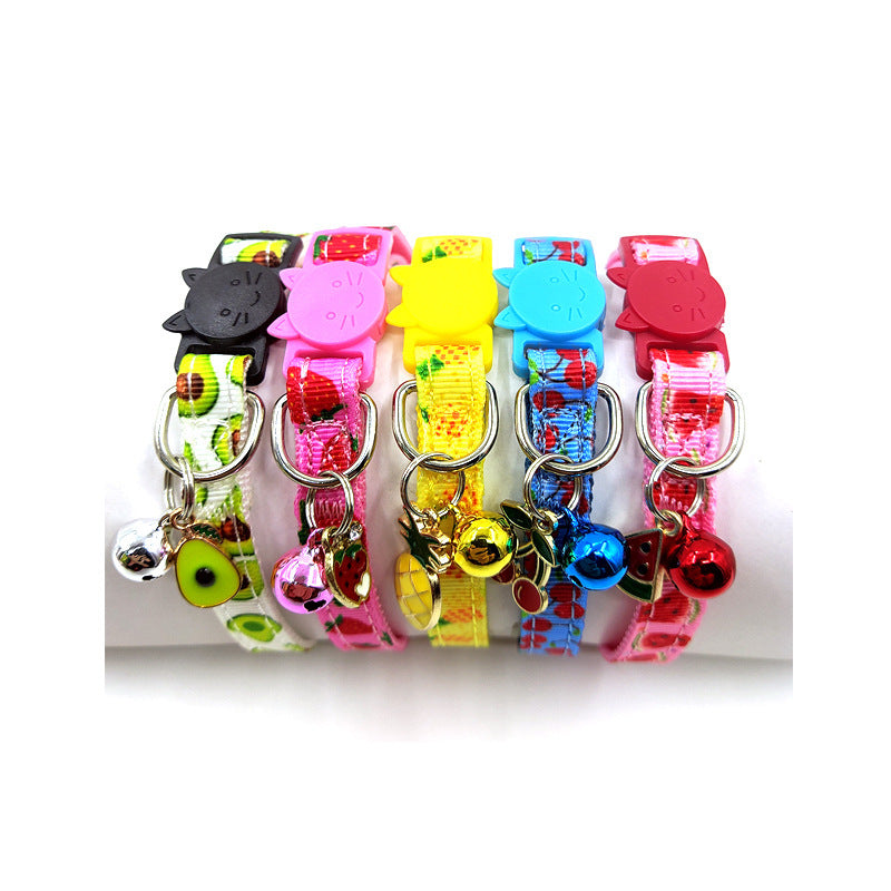 **Pet Print Bell Cat Collar – Stylish & Adjustable Strap for Cats**