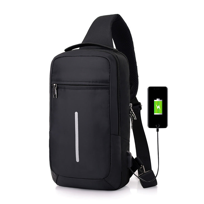 Anti-Theft USB Charging Chest Bag - Secure & Stylish Crossbody Bag with USB Charging Port for Travel, Commuting, and Outdoor Activities