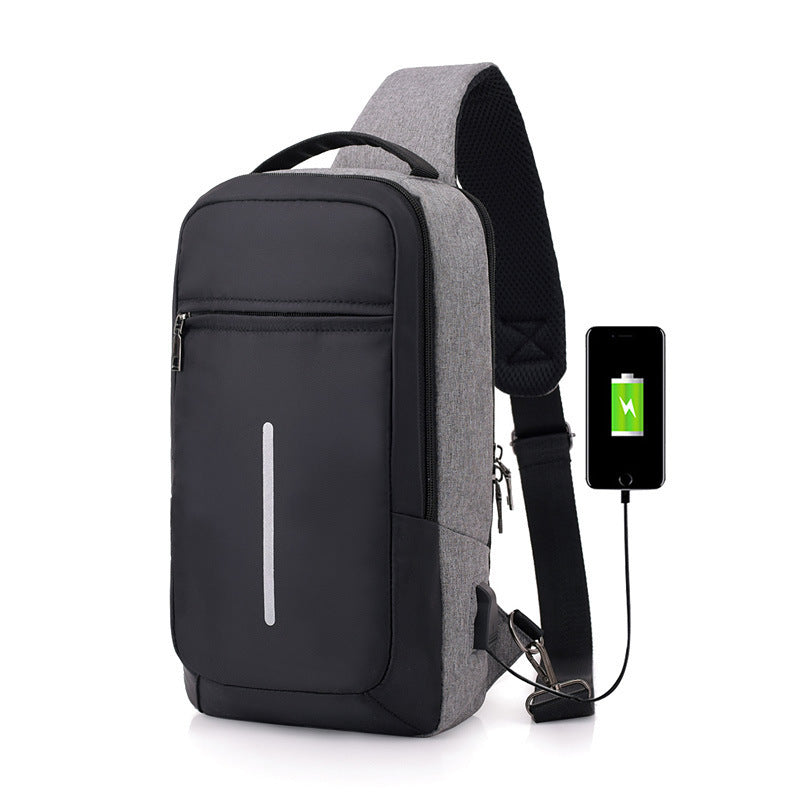 Anti-Theft USB Charging Chest Bag - Secure & Stylish Crossbody Bag with USB Charging Port for Travel, Commuting, and Outdoor Activities