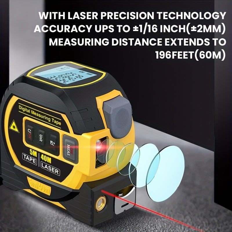 High Precision Laser Range Finder - Infrared Distance Measuring Ruler, Portable Laser Tape for Accurate Measurements