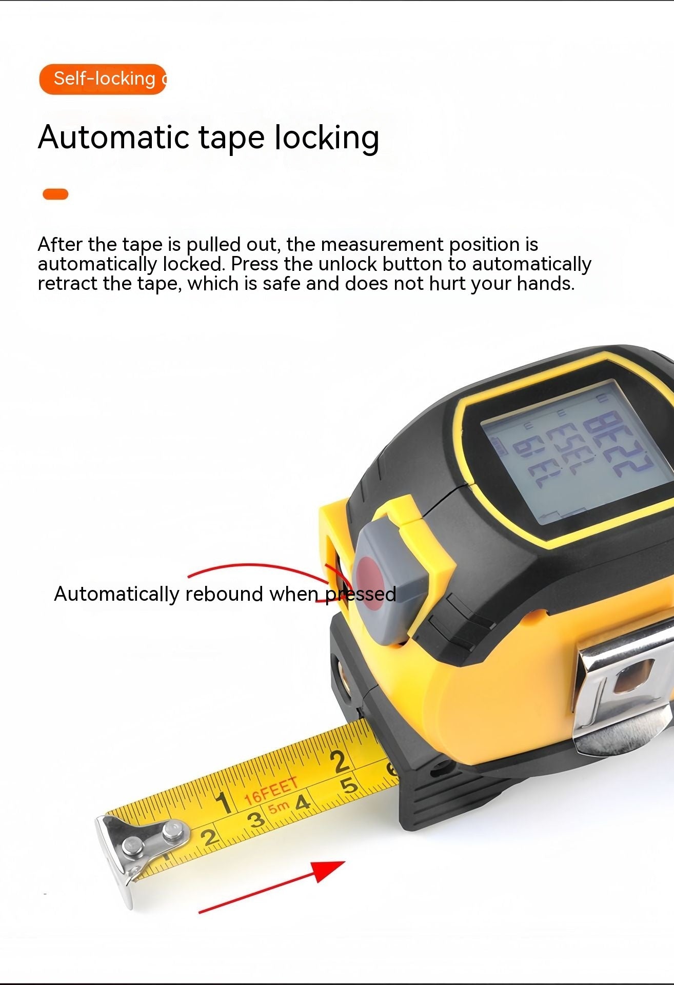 High Precision Laser Range Finder - Infrared Distance Measuring Ruler, Portable Laser Tape for Accurate Measurements