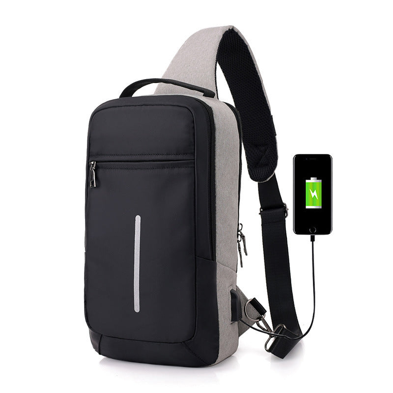 Anti-Theft USB Charging Chest Bag - Secure & Stylish Crossbody Bag with USB Charging Port for Travel, Commuting, and Outdoor Activities