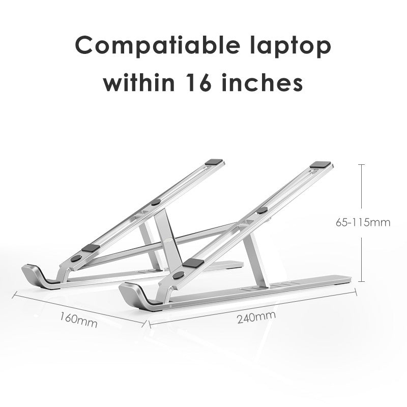 Portable Adjustable Laptop Stand with Cooling – Ergonomic & Foldable