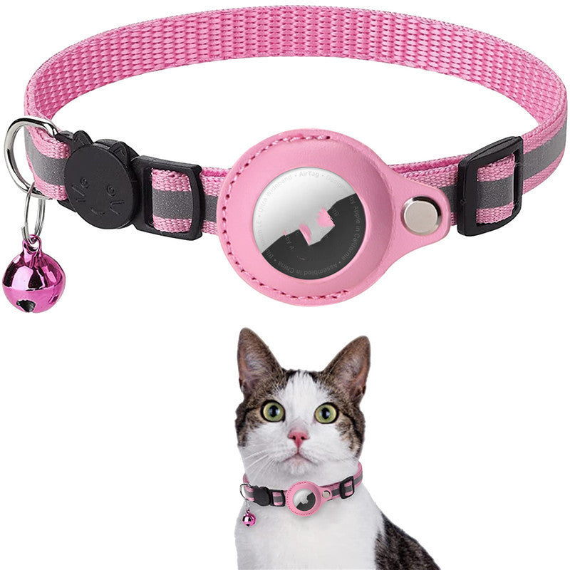 Reflective Waterproof Airtag Holder Case – Nylon Collar for Cats & Dogs