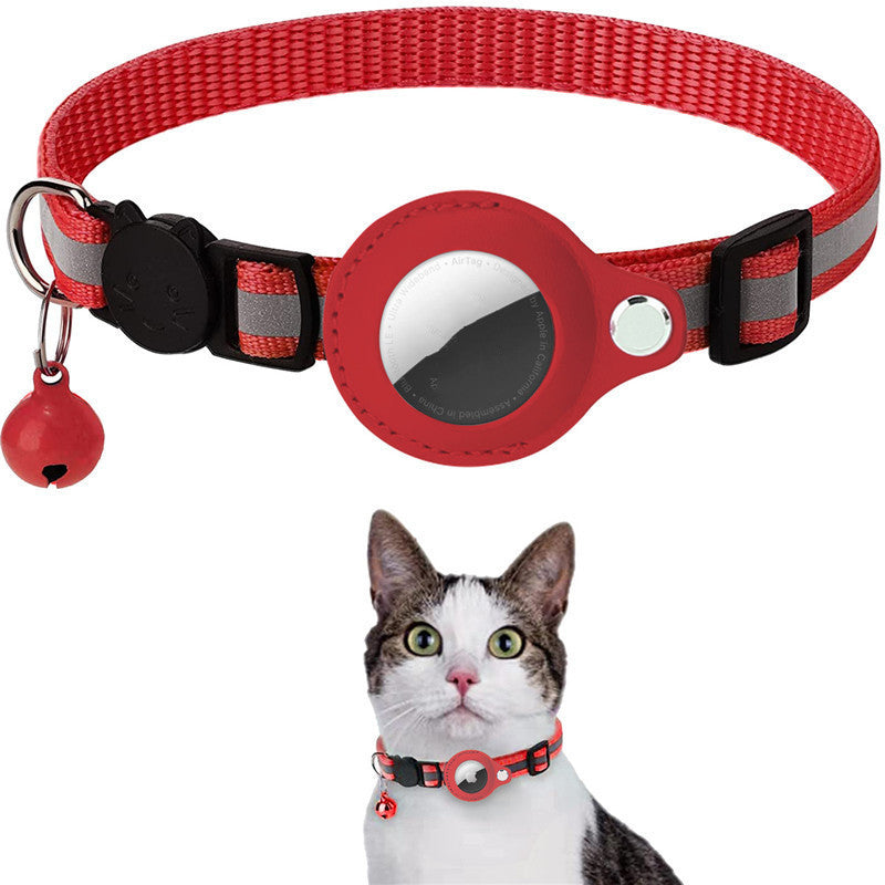 Reflective Waterproof Airtag Holder Case – Nylon Collar for Cats & Dogs