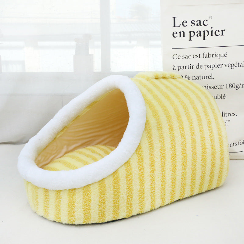 Fluffy 3D Cat Bed – Soft & Warm Pet Nest for Autumn & Winter