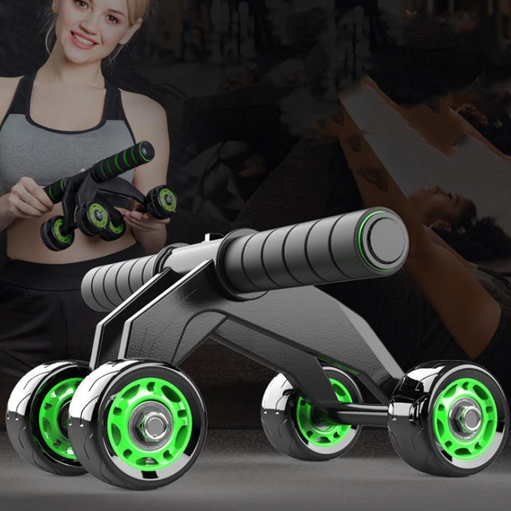 Four-Wheeled Abdominal Roller - Home Exercise Equipment for Core Strength & Ab Muscle Fitness