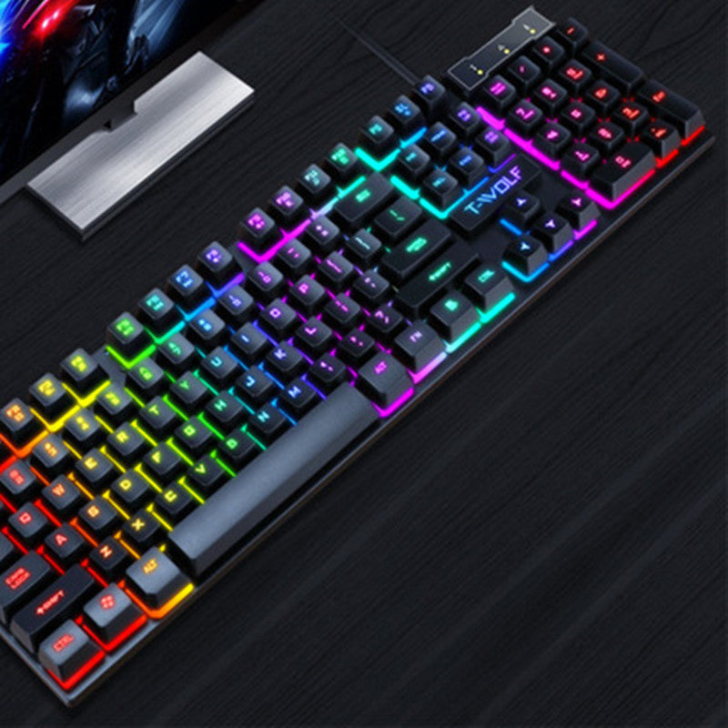 Gaming USB Luminous Wired Keyboard – Floating Key Design, RGB Backlit, High-Precision Manipulator for Ultimate Gaming Experience