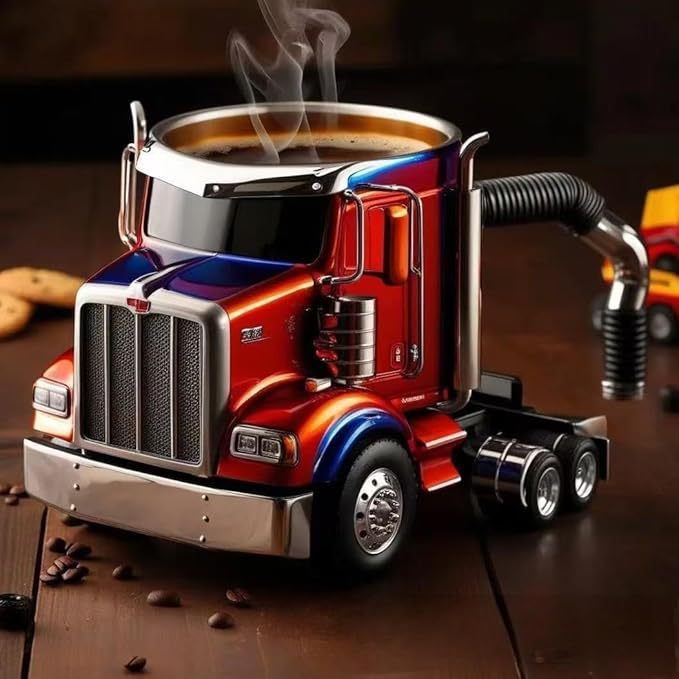 Durable Semi-Truck Coffee Mug – Handcrafted Trailer-Shaped Mug for Truck Lovers