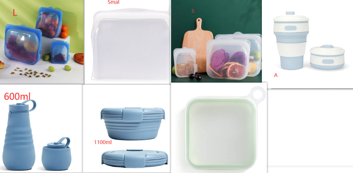 Portable Silicone Sandwich Toast Lunch Box Bento Box Microwave Fridge Food Storage Container Bags