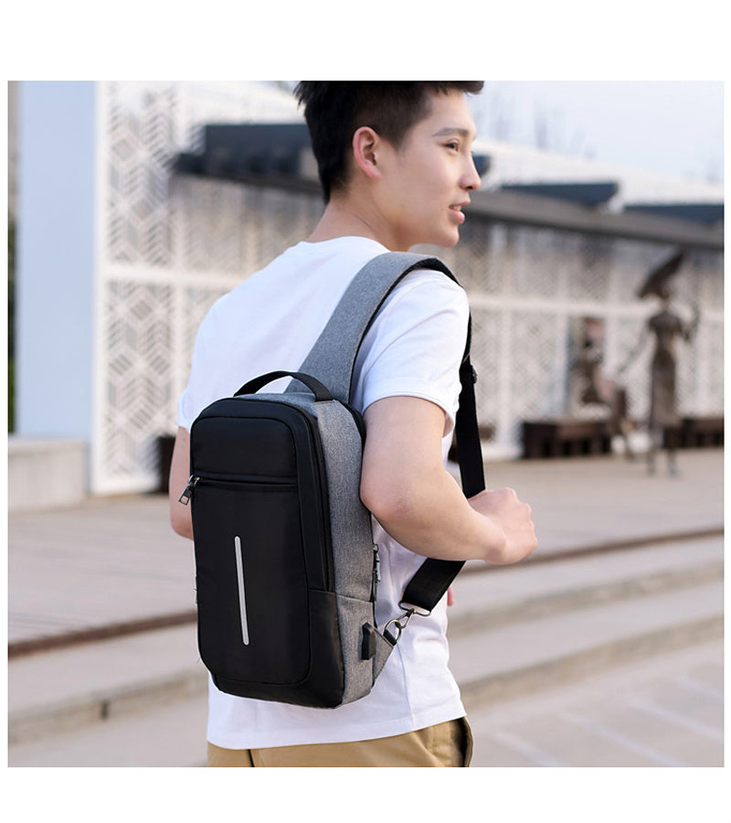 Anti-Theft USB Charging Chest Bag - Secure & Stylish Crossbody Bag with USB Charging Port for Travel, Commuting, and Outdoor Activities