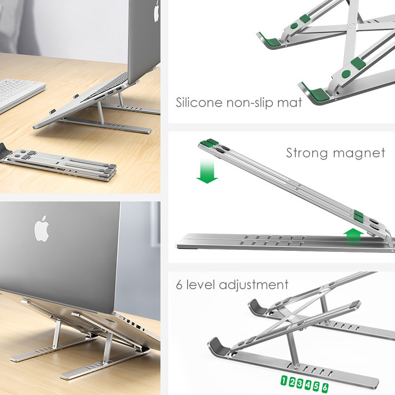 Portable Adjustable Laptop Stand with Cooling – Ergonomic & Foldable