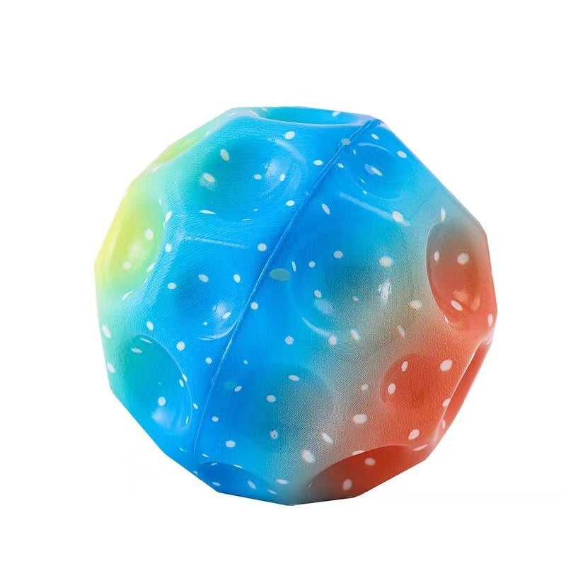 Colorful Moon-Shaped Porous Bouncy Ball – Anti-Fall, Soft, Ergonomic, Elastic Ball for Kids – Perfect Indoor Toy for Fun & Play