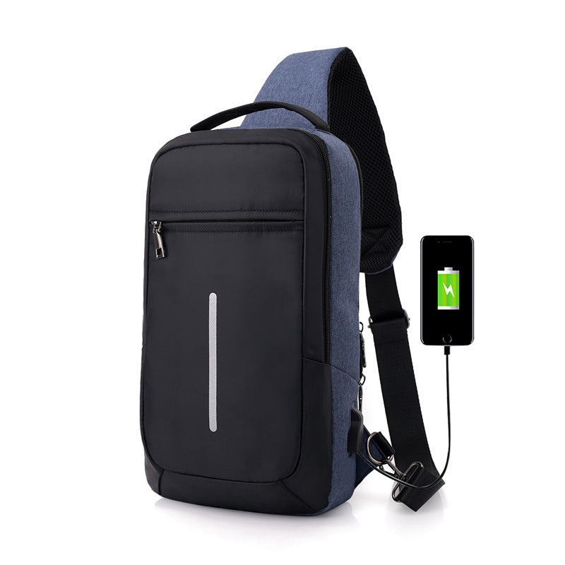 Anti-Theft USB Charging Chest Bag - Secure & Stylish Crossbody Bag with USB Charging Port for Travel, Commuting, and Outdoor Activities