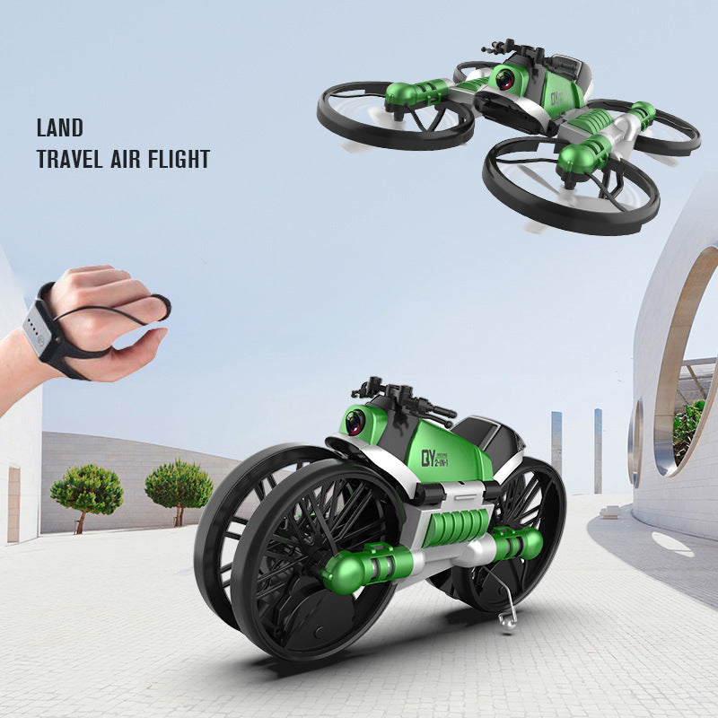 WiFi FPV 2-in-1 RC Drone & Motorcycle – Foldable Quadcopter with 0.3MP Camera and Altitude Hold