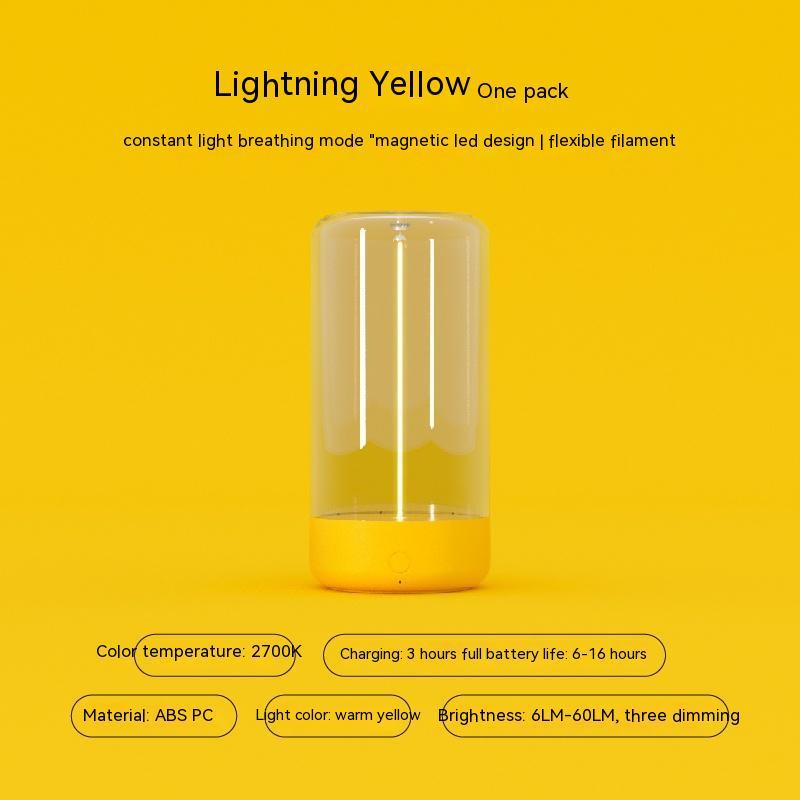 LED Camping Light – Type-C Rechargeable, Portable, High Transparency, Anti-Drop Atmosphere Light