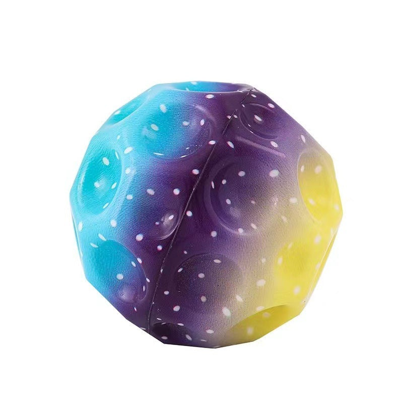 Colorful Moon-Shaped Porous Bouncy Ball – Anti-Fall, Soft, Ergonomic, Elastic Ball for Kids – Perfect Indoor Toy for Fun & Play