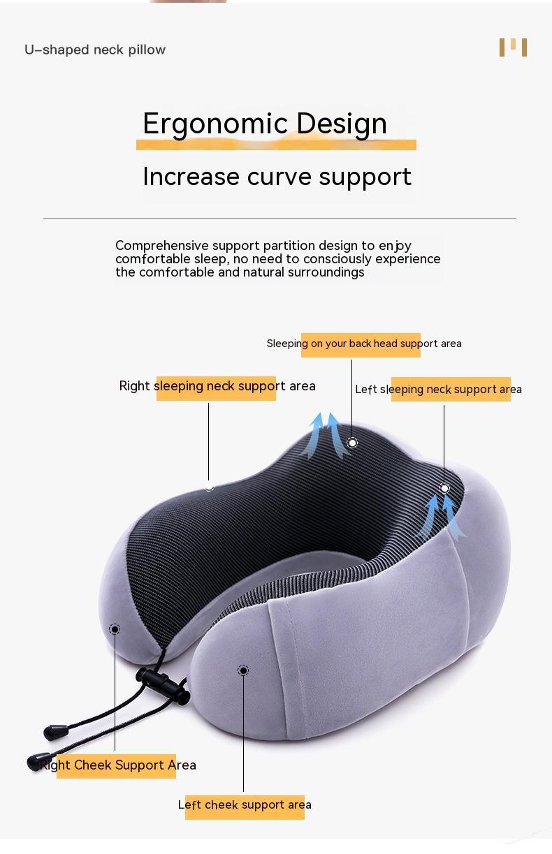 Memory Foam U-Shaped Travel Pillow – Ergonomic Neck & Cervical Support