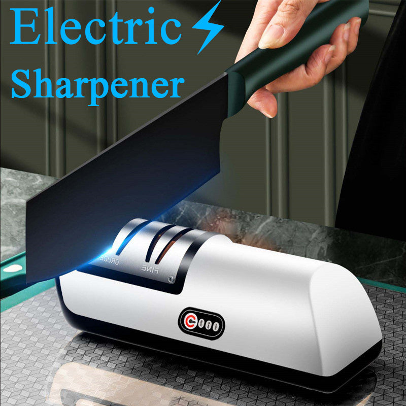 USB Rechargeable Electric Knife Sharpener - Automatic Adjustable Kitchen Tool for Fast Sharpening of Knives, Scissors, and Grinders