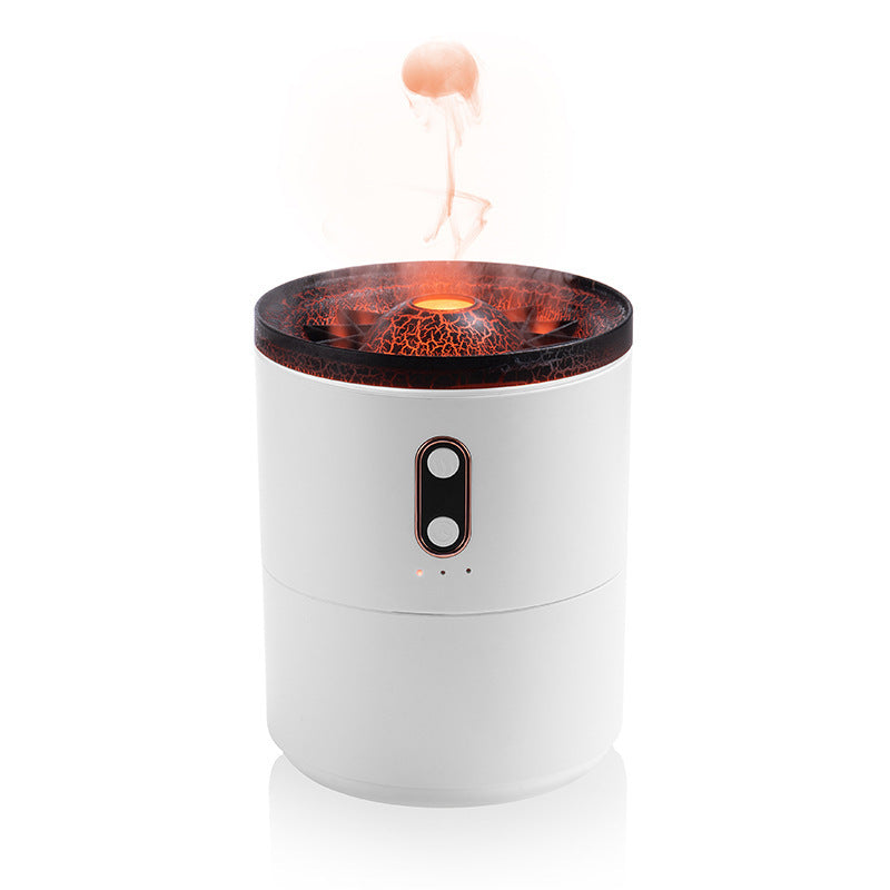 Volcanic Flame Aroma Essential Oil Diffuser - USB Portable Jellyfish Air Humidifier with Night Light & Fragrance Lamp