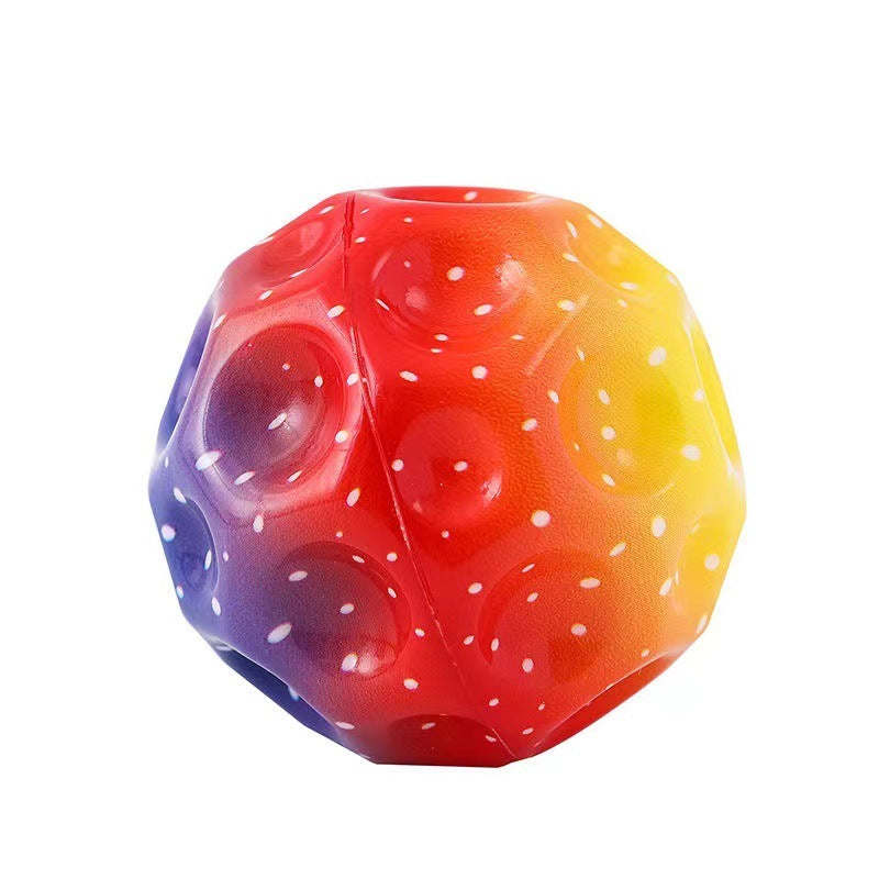 Colorful Moon-Shaped Porous Bouncy Ball – Anti-Fall, Soft, Ergonomic, Elastic Ball for Kids – Perfect Indoor Toy for Fun & Play