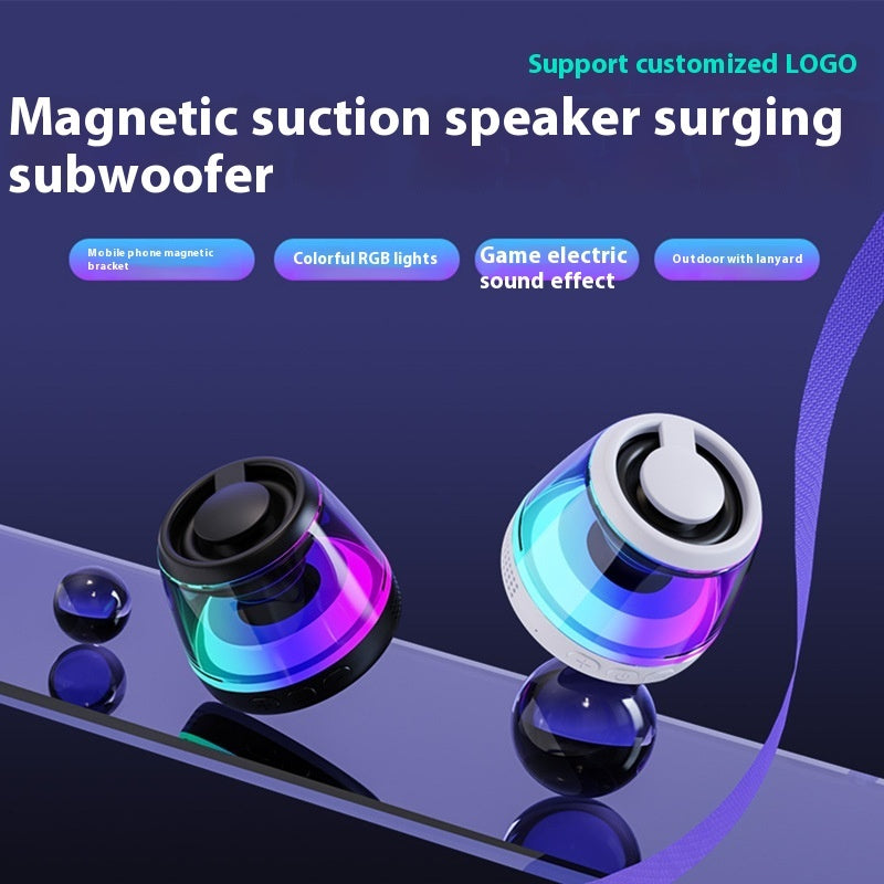 Portable Wireless Bluetooth Mini Speaker – Magnetic Ambient Light & Sound