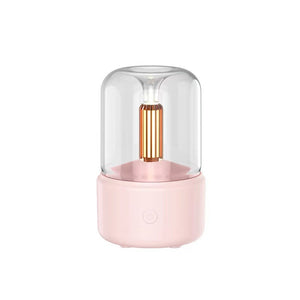 Atmosphere Light Humidifier - Candlelight Aroma Diffuser with LED Night Light, 120ml USB Portable Cool Mist Maker, 8-12 Hours Fogger