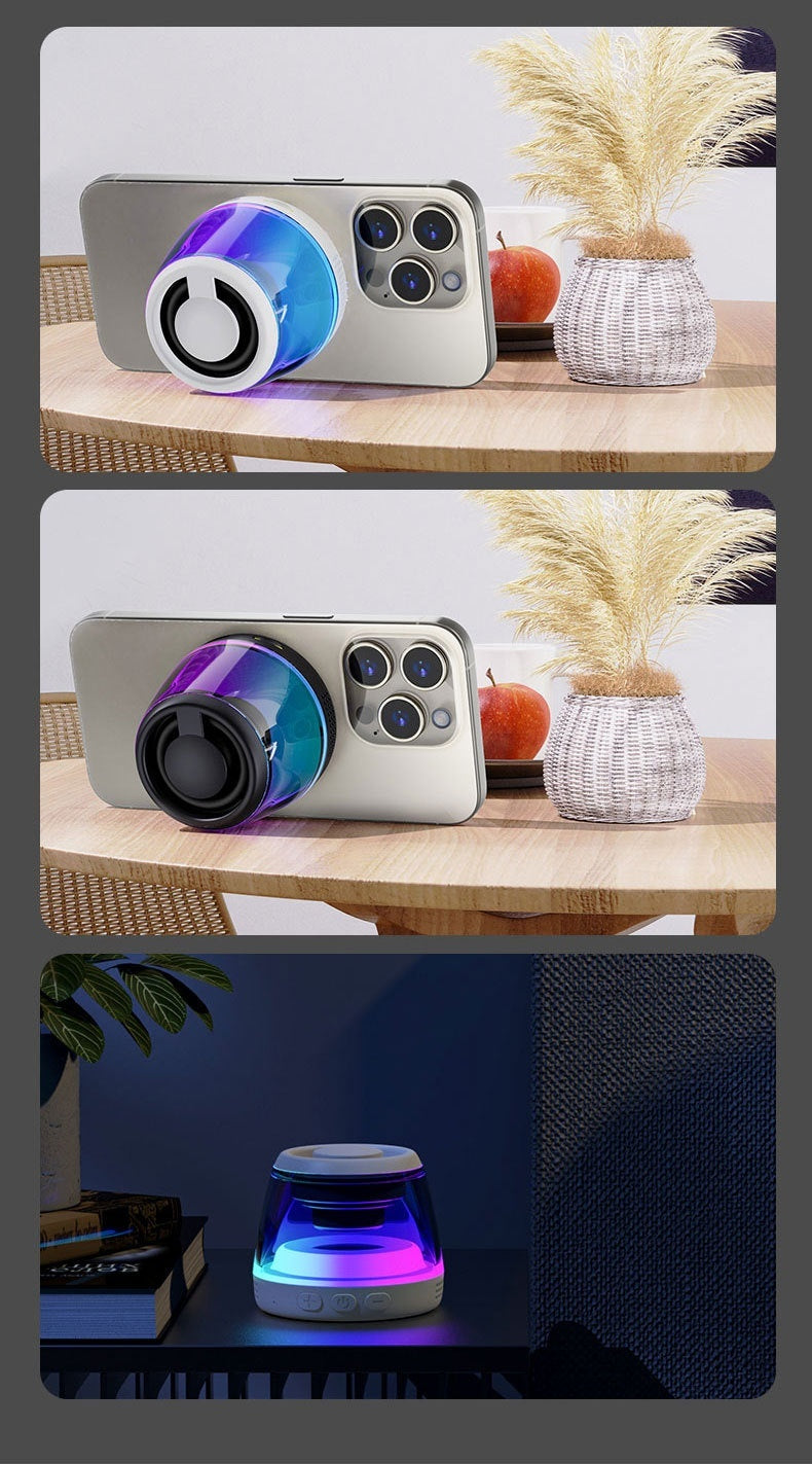 Portable Wireless Bluetooth Mini Speaker – Magnetic Ambient Light & Sound