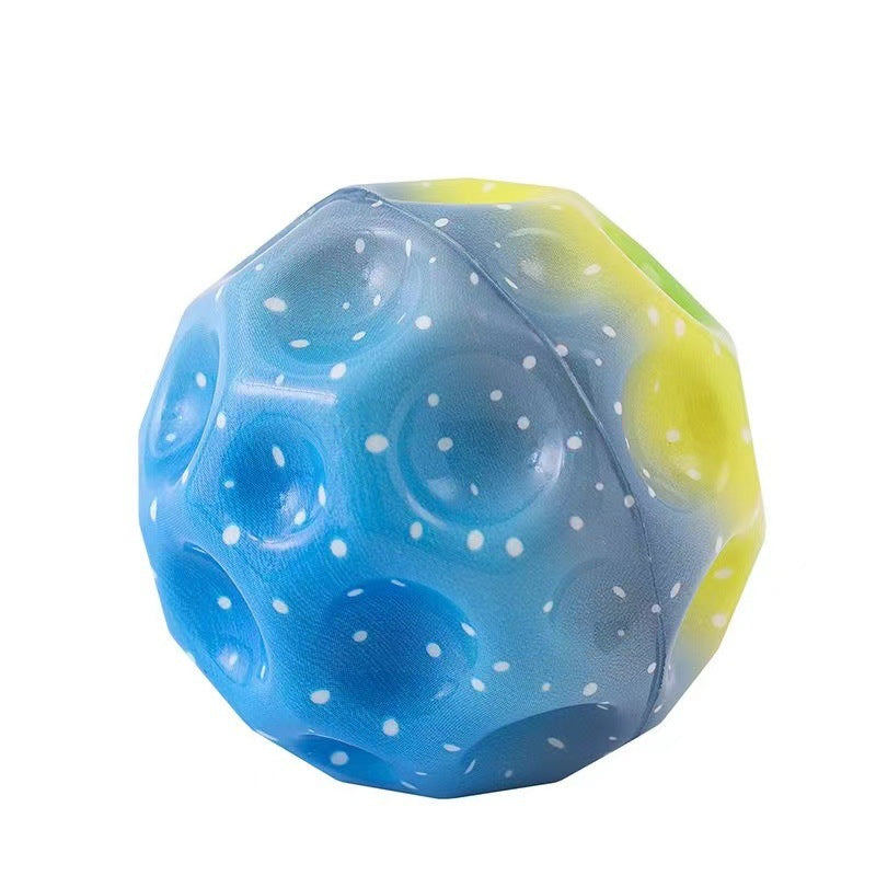 Colorful Moon-Shaped Porous Bouncy Ball – Anti-Fall, Soft, Ergonomic, Elastic Ball for Kids – Perfect Indoor Toy for Fun & Play