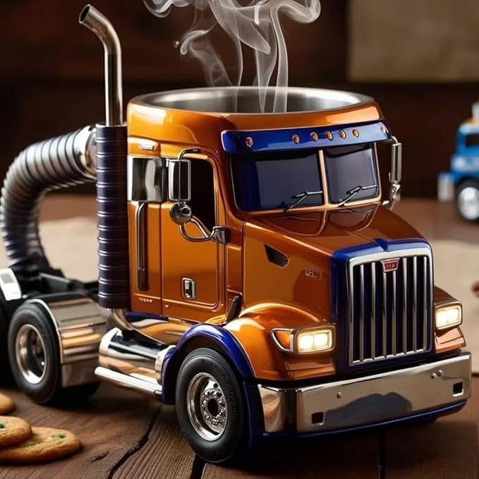 Durable Semi-Truck Coffee Mug – Handcrafted Trailer-Shaped Mug for Truck Lovers