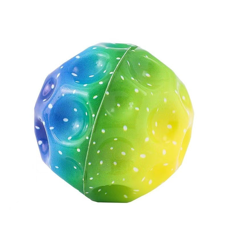 Colorful Moon-Shaped Porous Bouncy Ball – Anti-Fall, Soft, Ergonomic, Elastic Ball for Kids – Perfect Indoor Toy for Fun & Play