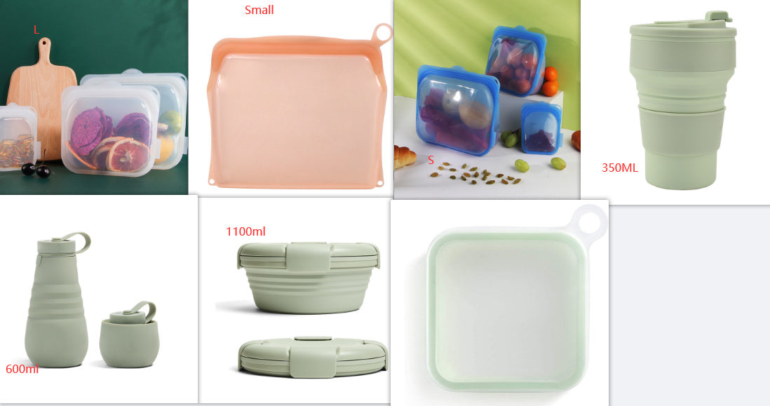 Portable Silicone Sandwich Toast Lunch Box Bento Box Microwave Fridge Food Storage Container Bags