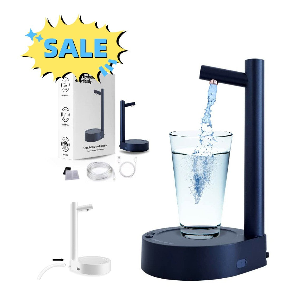 Electric Desk Water Dispenser – Rechargeable Automatic Gallon Pump